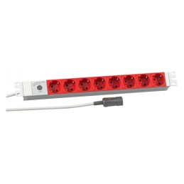 EFB Elektronik 691698K prolunghe e multiple 2 m 8 presa(e) AC Rosso, Bianco