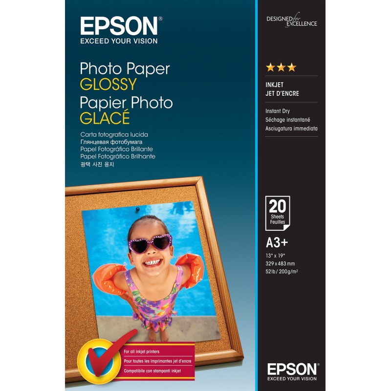 Epson Photo Paper Glossy - A3+ - 20 Fogli Epson Photo Paper Glossy - A3+ - 20 Fogli