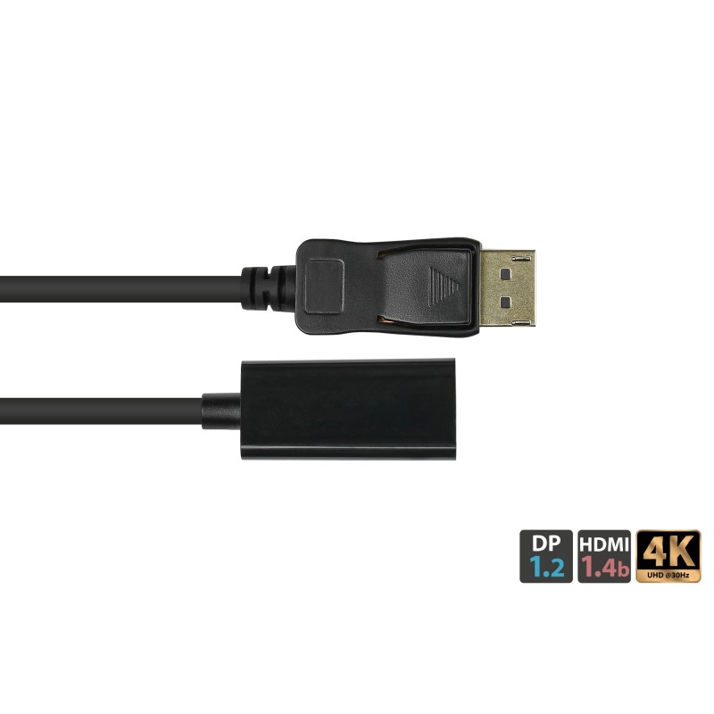 Alcasa DP-AD08 cavo e adattatore video 0,2 m DisplayPort HDMI Nero