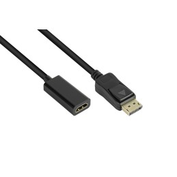 Alcasa DP-AD08 cavo e adattatore video 0,2 m DisplayPort HDMI Nero