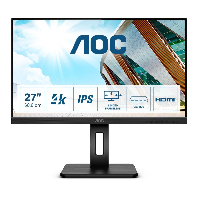AOC P2 U27P2 LED display 68,6 cm (27") 3840 x 2160 Pixel 4K Ultra HD Nero AOC P2 U27P2 LED display 68,6 cm (27") 3840 x 2160 Pixel 4K Ultra HD Nero