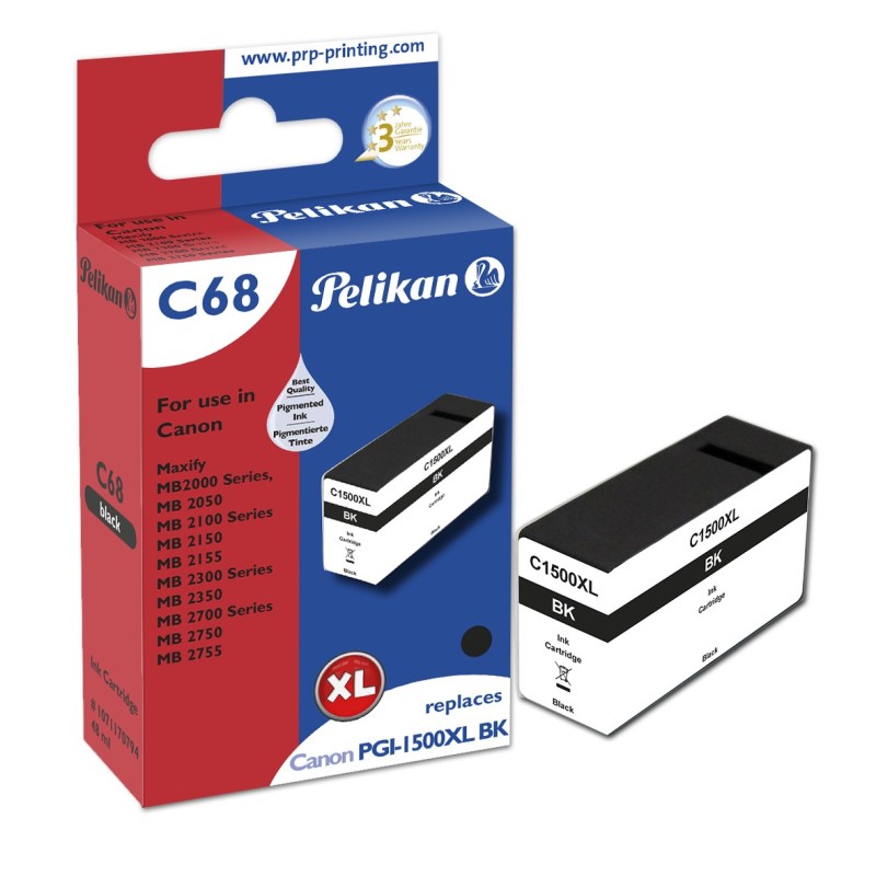 Pelikan C68 Black cartuccia d'inchiostro 1 pz Compatibile Resa elevata (XL) Nero
