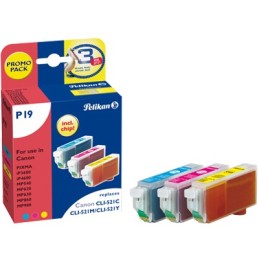 Pelikan 3 Ink cartridges cartuccia d'inchiostro 3 pz Ciano, Magenta, Giallo