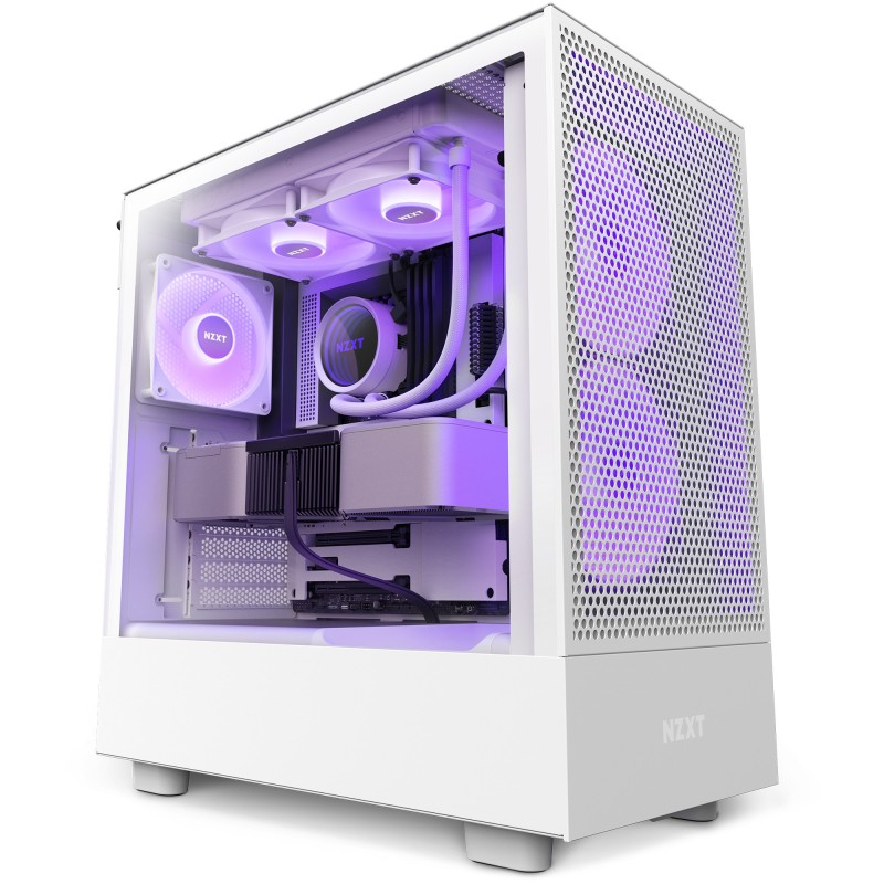 NZXT H5 Flow RGB White Midi Tower ATX Gehäuse schwarz  mit Sichtfenster