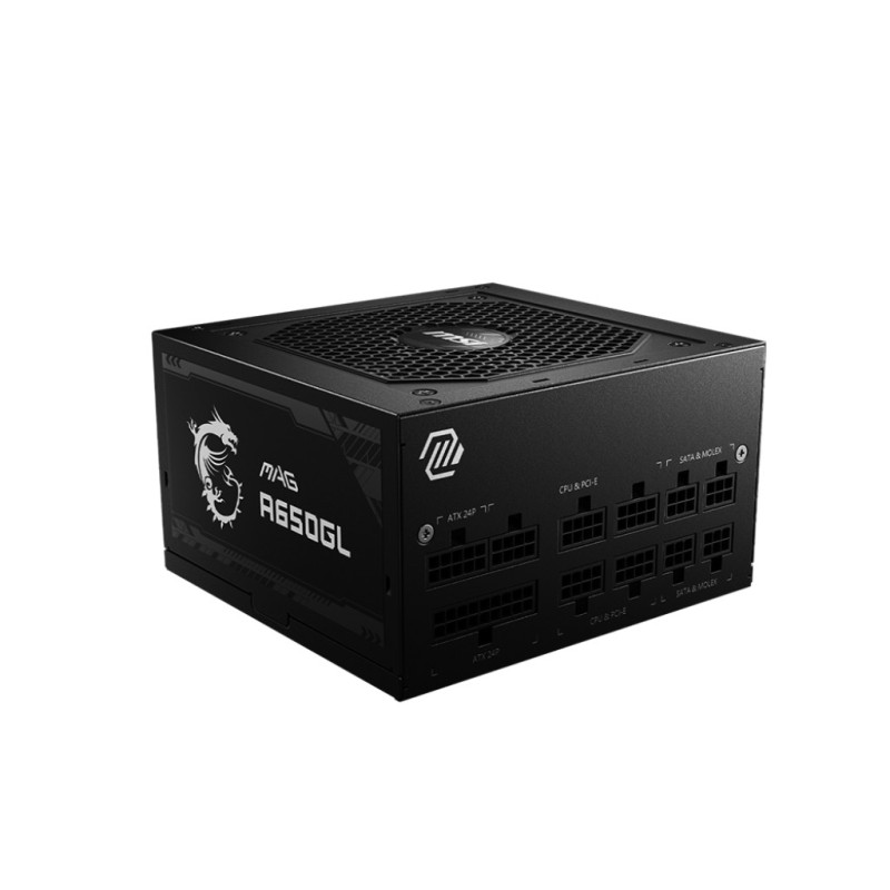 MSI MAG A650GL alimentatore per computer 650 W 20+4 pin ATX ATX Nero MSI MAG A650GL alimentatore per computer 650 W 20+4 pin ATX ATX Nero