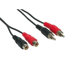 Alcasa 2 x RCA - 2 x RCA 10m M F cavo audio Nero