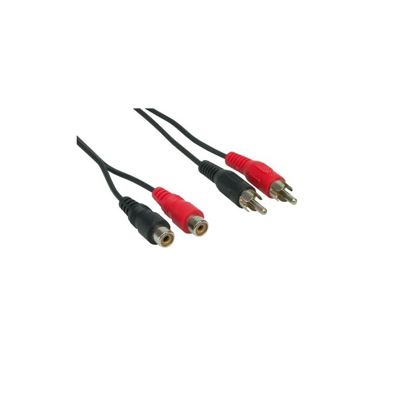 Alcasa 2 x RCA - 2 x RCA 10m M F cavo audio Nero