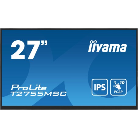 iiyama ProLite T2755MSC-B1 Monitor PC 68,6 cm (27") 1920 x 1080 Pixel Full HD LED Touch screen Da tavolo Nero