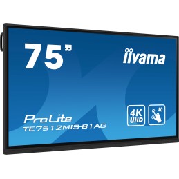 iiyama PROLITE Pannello piatto per segnaletica digitale 190,5 cm (75") Wi-Fi 400 cd m² 4K Ultra HD Nero Touch screen Processore