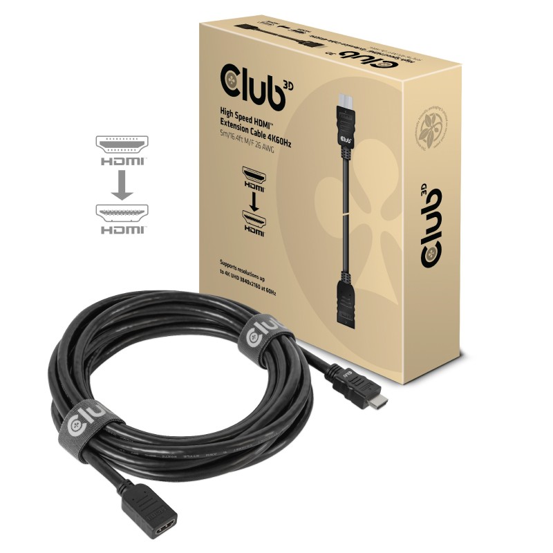 Club 3D High Speed HDMI Verlängerungskabel 4K60Hz St /B 5m