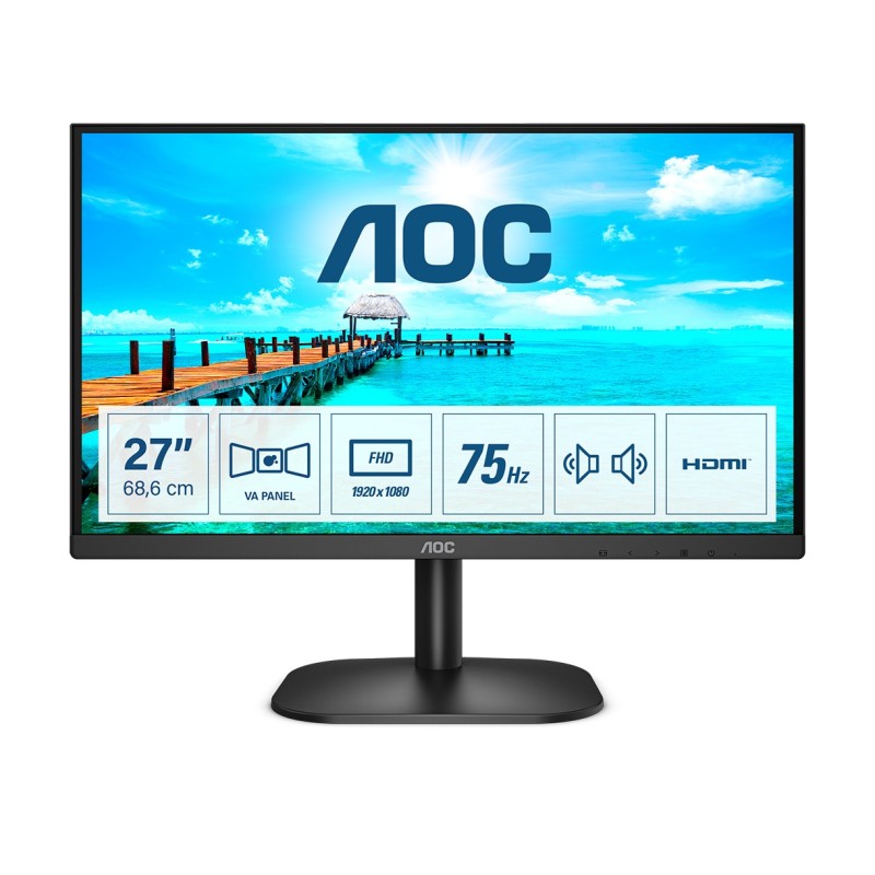 AOC 27B2AM 68,6cm (27“) FHD VA Monitor HDMI1.4 VGA 75Hz 4000:1 250cd/m2 178/178