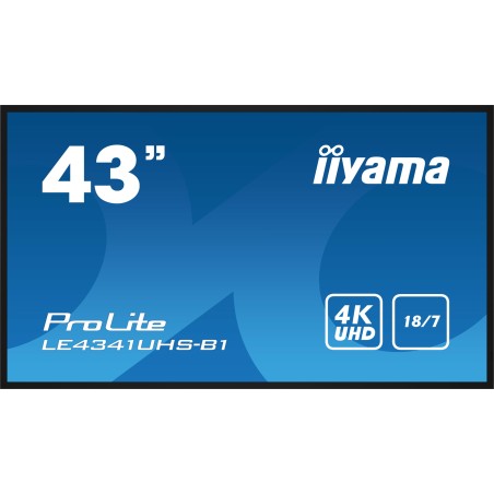 iiyama LE4341UHS-B1 visualizzatore di messaggi Pannello piatto per segnaletica digitale 108 cm (42.5") LCD 350 cd m² 4K Ultra