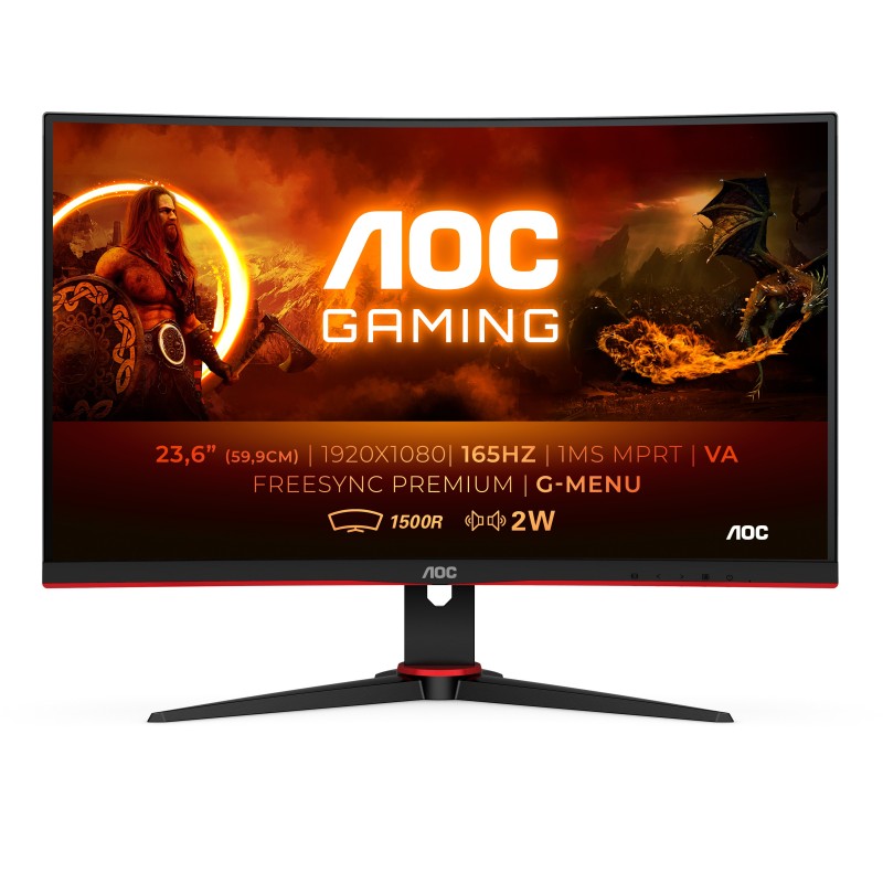 AOC C24G2AE 60cm (23,6") Full HD Gaming-Monitor HDMI/DP/VGA FreeSync 165Hz 1ms