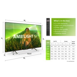 Philips 8100 series 75PUS8108 12 AMBILIGHT tv, Ultra HD LED, black, Smart TV, Pixel Precise Ultra HD, HDR(10+), Dolby