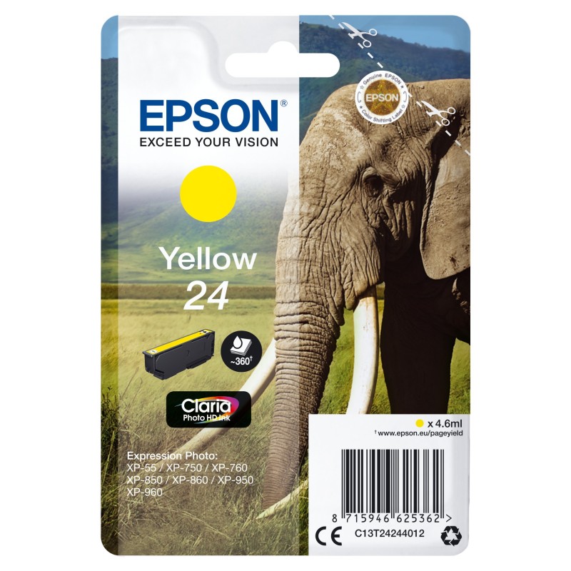 Epson Elephant C13T24244012 ink cartridge 1 pc(s) Original Standard Yield Yellow