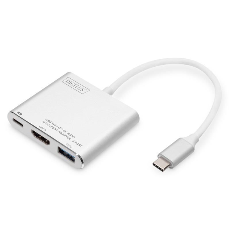 Digitus USB Type-C TM 4K HDMI multi port adapter, 3 ports - TASTIERA QWERTZ