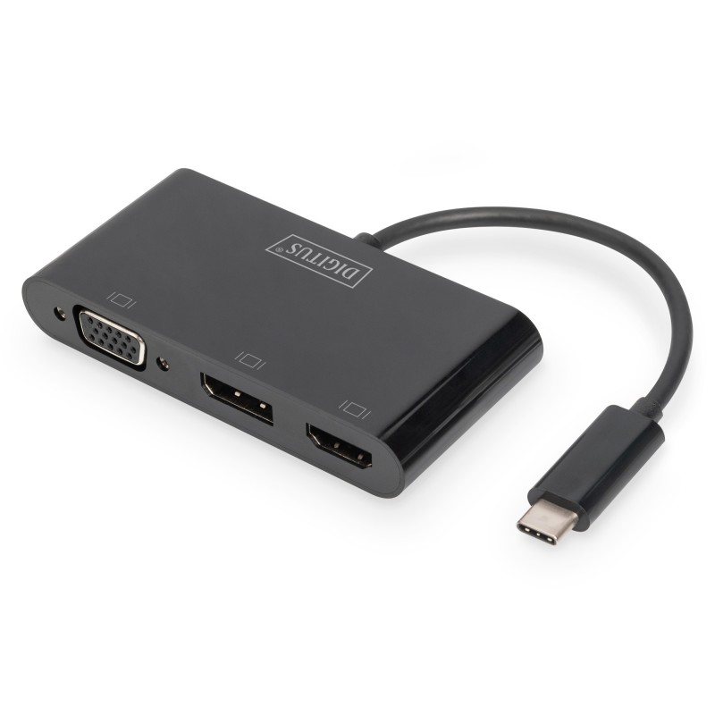 Digitus USB-CTM 3in1 Dreifach für Monitore (HDMI, DP, VGA) - QWERTZ TASTIERA