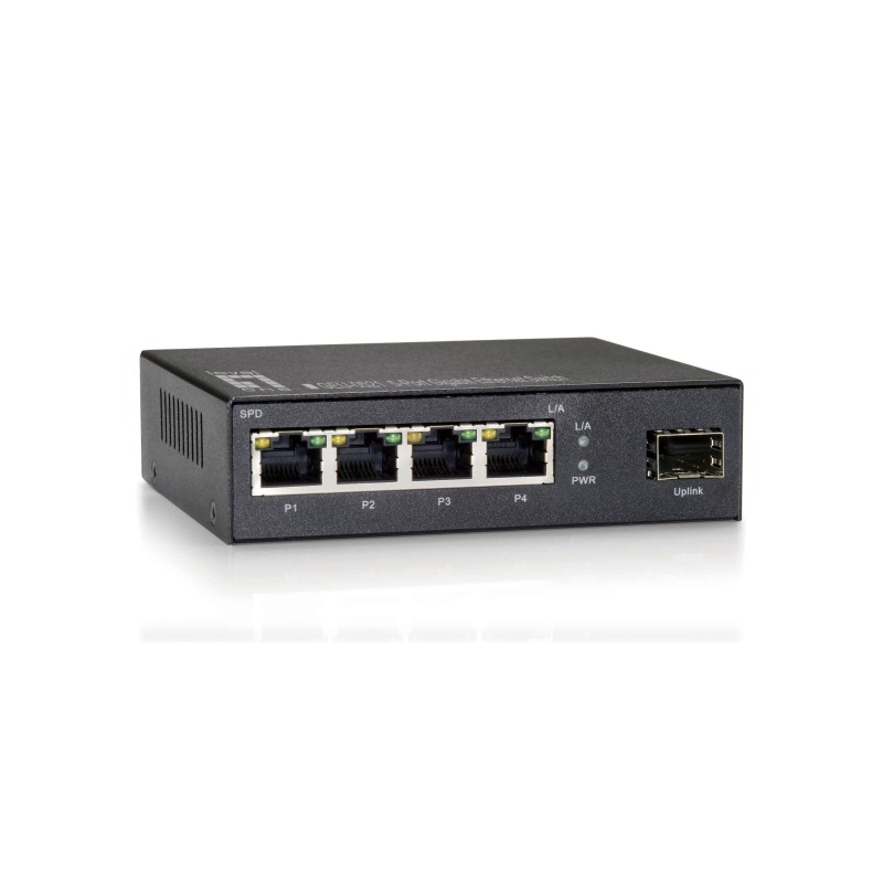 GEU-0521 - Switch - unmanaged - 4 x 10/100/1000 + 1 x Gigabit SFP