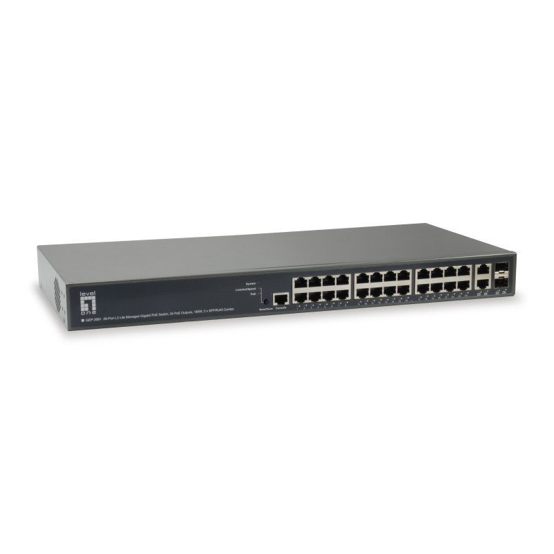 LevelOne GEP-2681 network switch Managed L3 Gigabit Ethernet (10/100/1000) Power over Ethernet (PoE) Black