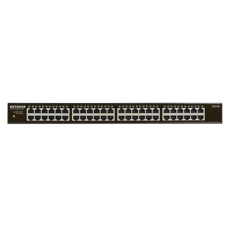 Netgear GS348 48x Gigabit Switch 10/100/1000MBit Cover in metallo Befestigungskit