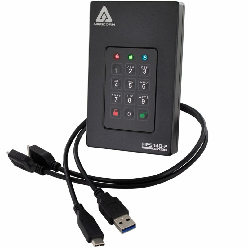 Apricorn Aegis Fortress L3 disco rigido esterno 1 TB Nero