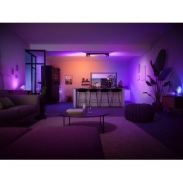 Philips Hue White and Color ambiance Centris Plafoniera Smart (4 punti luce GU10 + LED Integrato) Nera in Alluminio