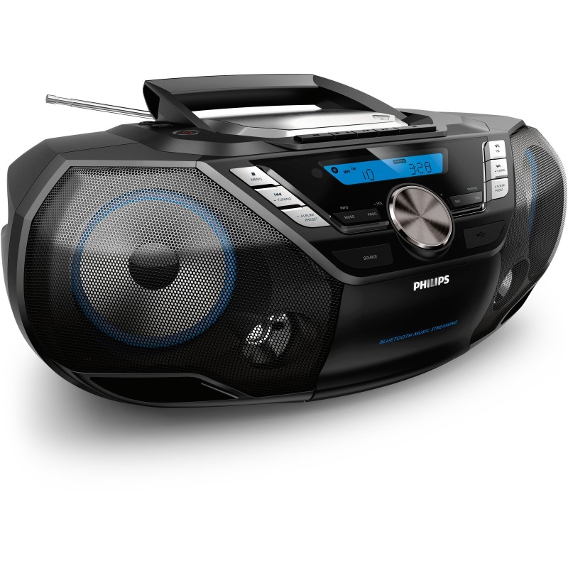 Philips AZB798T 12 impianto stereo portatile Analogico e digitale 12 W DAB, DAB+, FM Nero Riproduzione MP3 Philips AZB798T 12 impianto stereo portatile Analogico e digitale 12 W DAB, DAB+, FM Nero Riproduzione MP3