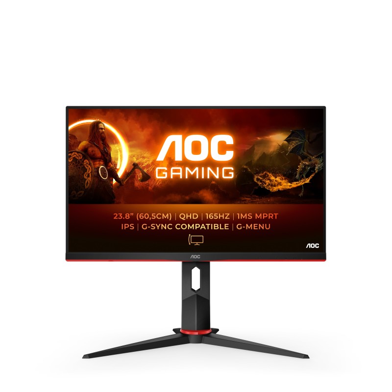 AOC G2 Q24G2A/BK computer monitor 23.8" 2560 x 1440 pixels Black, Red