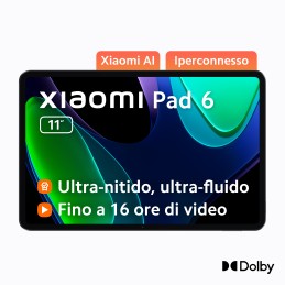 Xiaomi Pad 6 Qualcomm Snapdragon 128 GB 27,9 cm (11") 6 GB Wi-Fi 6 (802.11ax) Android 13 Blu
