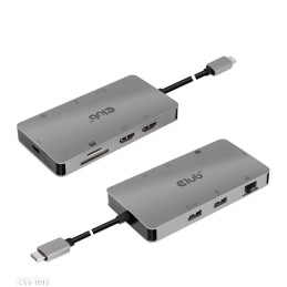 CLUB3D CSV-1593 hub di interfaccia USB 3.2 Gen 1 (3.1 Gen 1) Type-C 16200 Mbit s Metallico