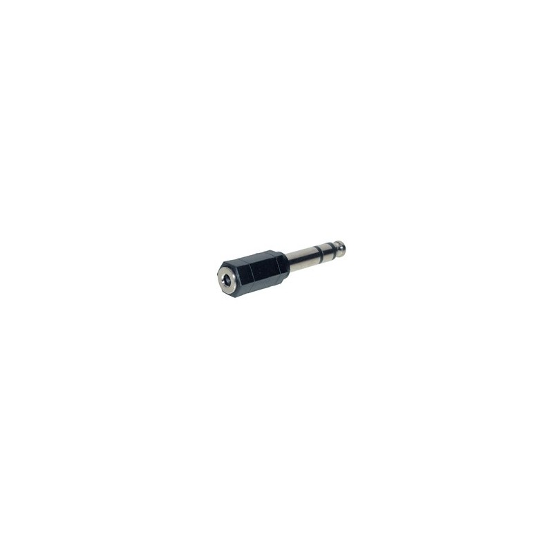 Alcasa AD-3563 adattatore per inversione del genere dei cavi 6.3mm 3.5mm Nero