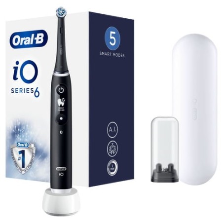 Oral-B iO - 6 - Spazzolino Elettrico Ricaricabile Nero Lava con Custodia da Viaggio