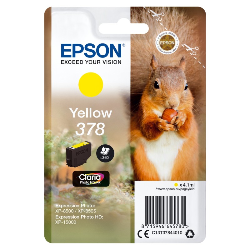 Epson Squirrel C13T37844010 ink cartridge 1 pc(s) Original Standard Yield Yellow