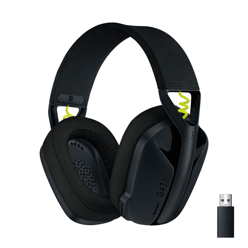 Logitech G Logitech G435 LIGHTSPEED Cuffie Gaming Wireless Bluetooth - Cuffie Over Ear Leggere, Microfoni Integrati, Batteria