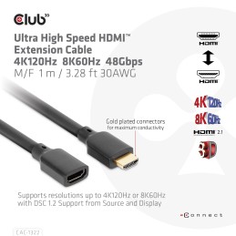 CLUB3D CAC-1322 cavo HDMI 1 m HDMI tipo A (Standard) Nero