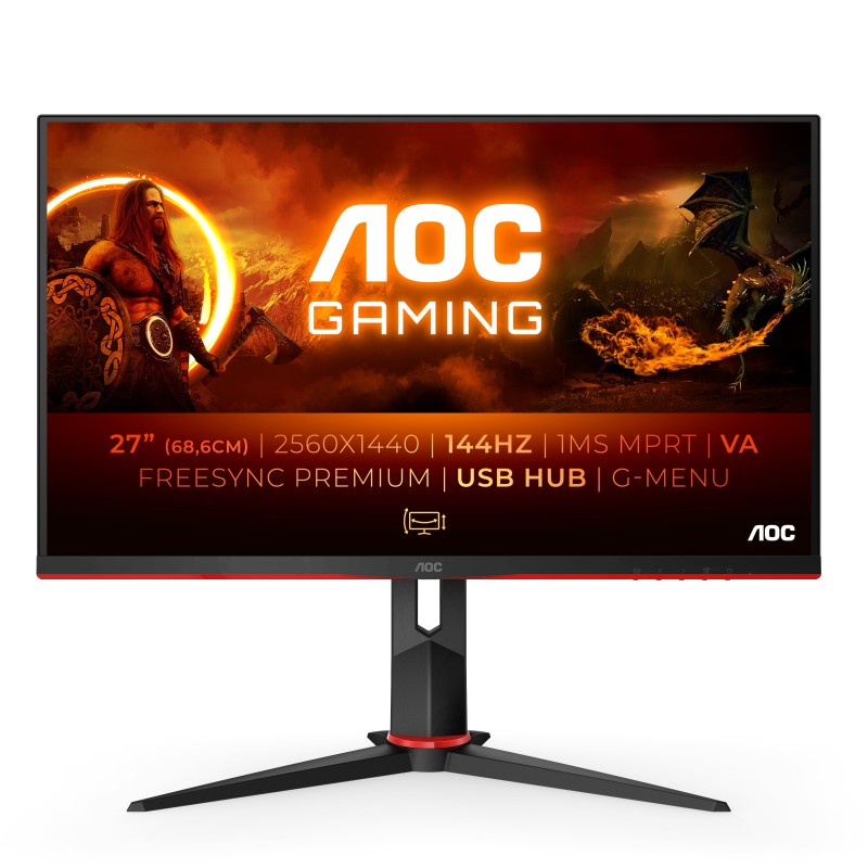 AOC G2 Q27G2U/BK computer monitor 27" 2560 x 1440 pixels Quad HD LED Black, Red