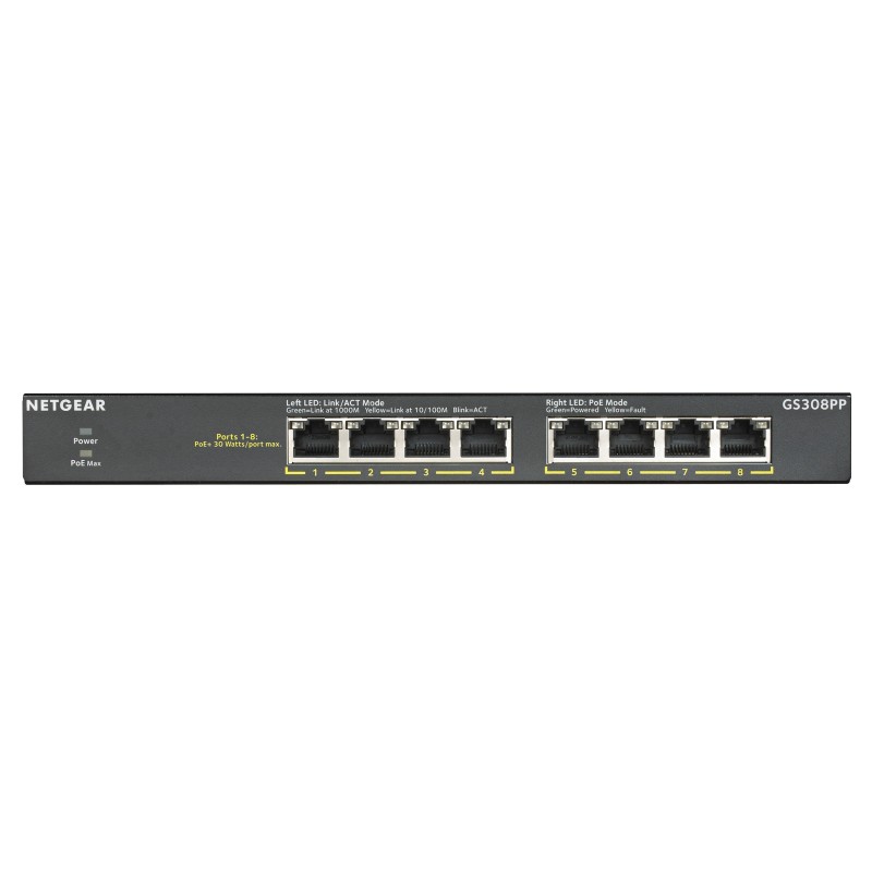 Netgear GS308PP 8-Port Gigabit PoE+ Switch (4x PoE)