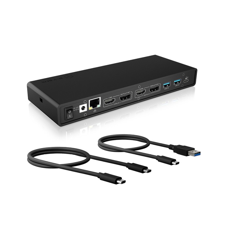 ICY BOX IB-DK2245AC Cablato USB 3.2 Gen 1 (3.1 Gen 1) Type-C Nero