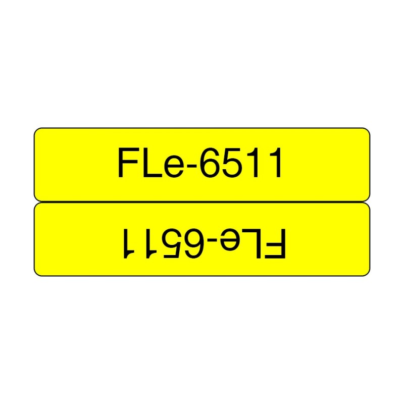 FLe-6511 - Schwarz auf Gelb - 21 x 45 mm 72 Etikett(en) (1 Rolle(n)