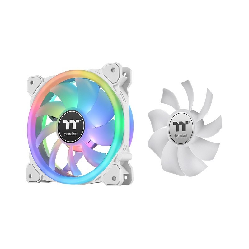 Thermaltake SWAFAN 12 RGB Radiator Fan TT Premium Edition White Case per computer Raffreddatore d'aria 12 cm Bianco 3 pz