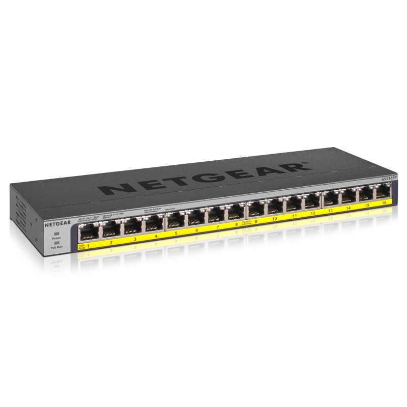 Netgear GS116PP ProSafe 16-Port Gigabit Switch PoE+ unmanaged 183W