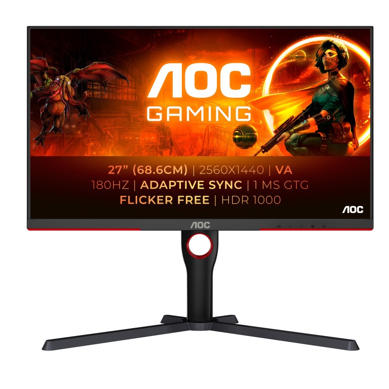 AOC G3 Q27G3XMN BK Monitor PC 68,6 cm (27") 2560 x 1440 Pixel 2K Ultra HD LED Nero