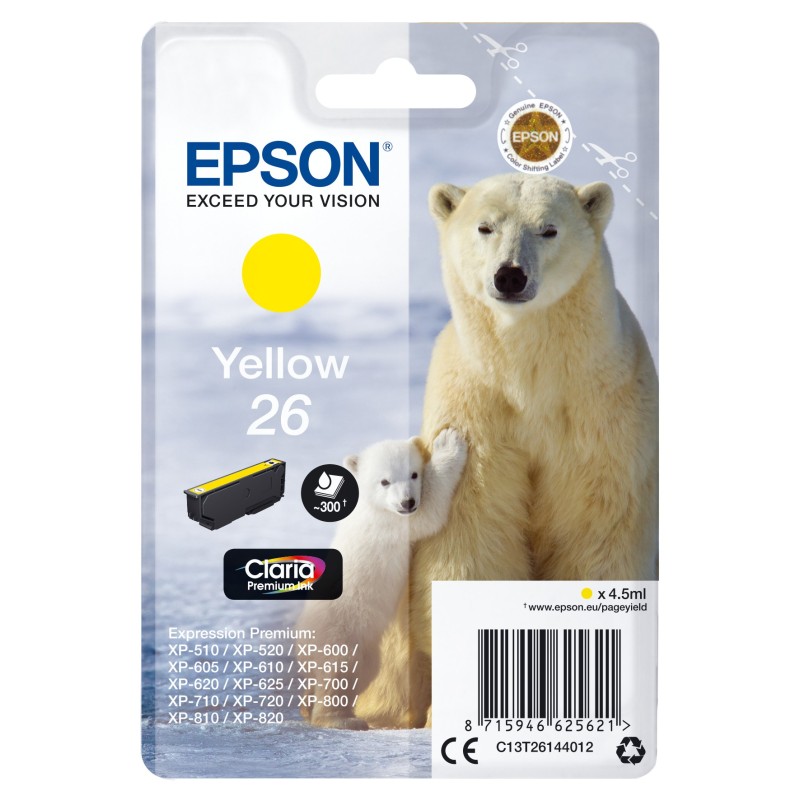 Epson Polar bear C13T26144012 ink cartridge 1 pc(s) Original Standard Yield Yellow