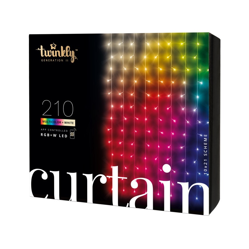 twinkly Smarter Lichter-Vorhang CURTAIN 210 LED RGBW, 2,1m lang, 1m breit, WiFi