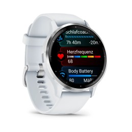 Garmin Venu 3 3,56 cm (1.4") AMOLED Digitale 454 x 454 Pixel Touch screen Argento, Bianco Wi-Fi GPS (satellitare)