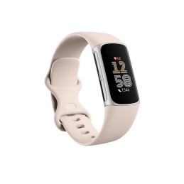 Fitbit Charge 6 AMOLED Braccialetto per rilevamento di attività Beige, Argento