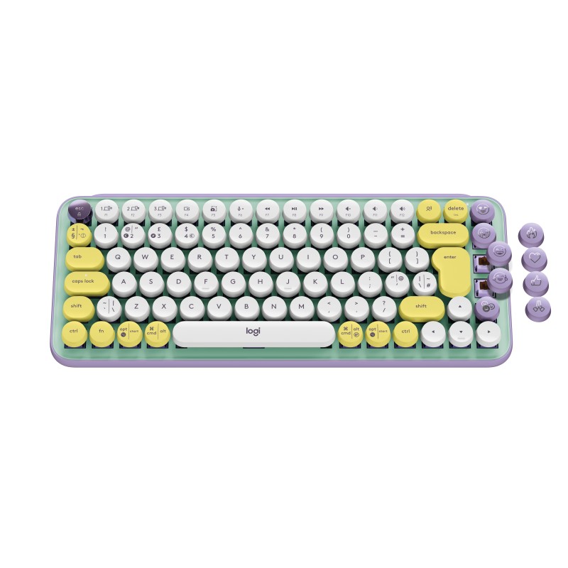 Logitech POP Keys Wireless Mechanical Keyboard With Emoji Keys tastiera RF senza fili + Bluetooth QWERTZ Tedesco Colore menta