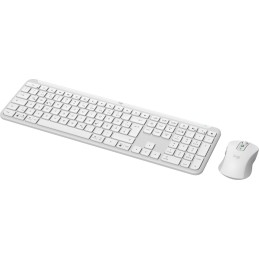 Logitech MK950 Signature Slim tastiera Mouse incluso RF senza fili + Bluetooth QWERTZ Tedesco Grafite, Bianco