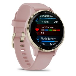 Garmin Venu 3S 3,05 cm (1.2") AMOLED Digitale 390 x 390 Pixel Touch screen Oro, Rosa Wi-Fi GPS (satellitare)