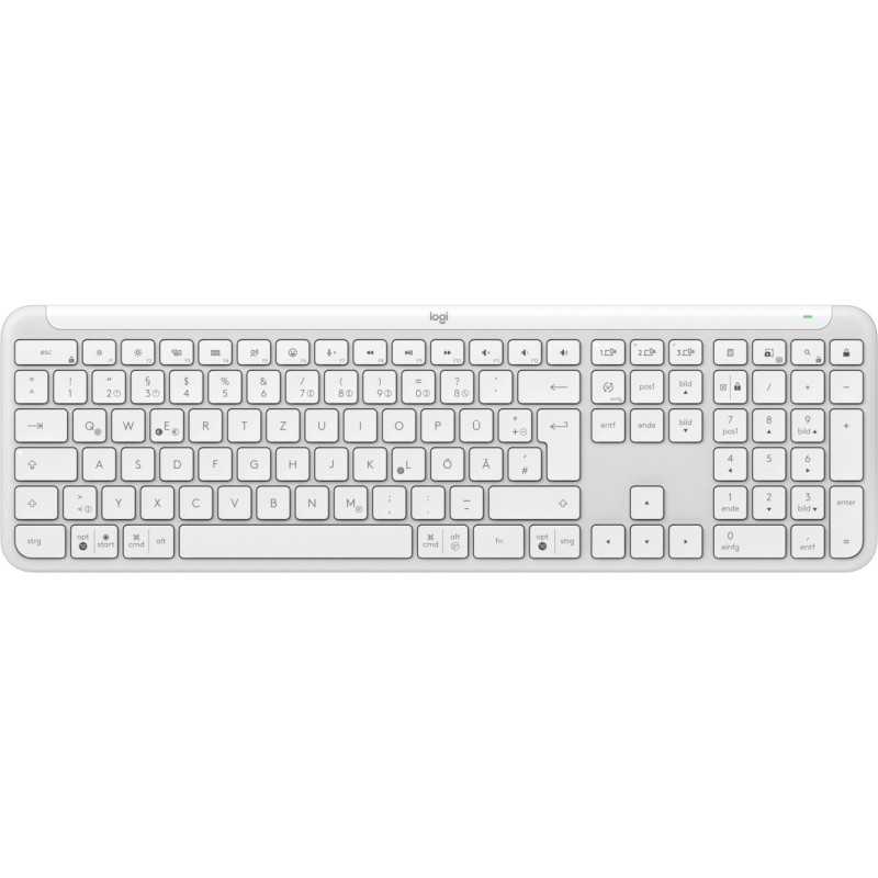 Logitech K950 Signature Slim tastiera RF senza fili + Bluetooth QWERTZ Tedesco Bianco